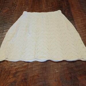 Vintage Undercover Wear‎ Crochet Knit Skirt Ivory Chevron Women's Small USA Made